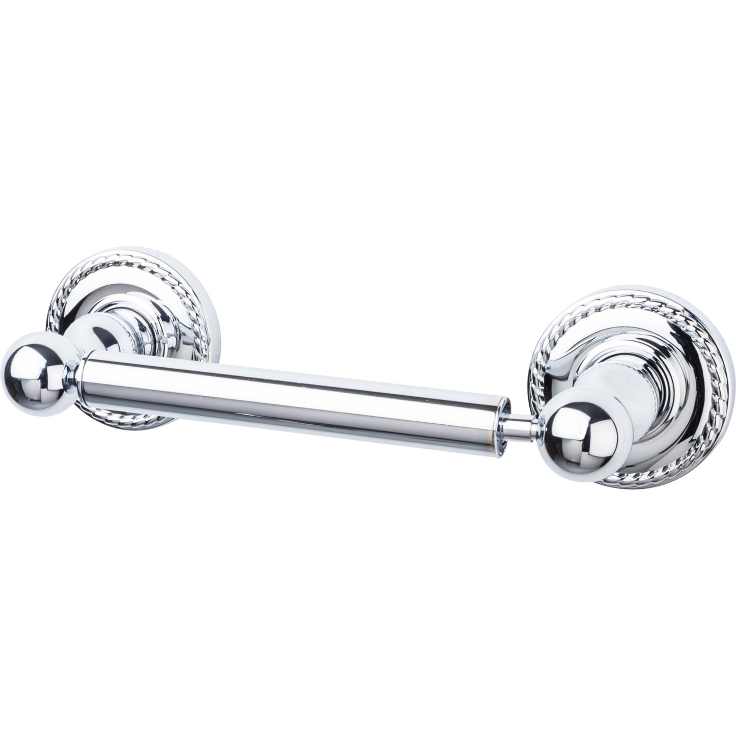Top Knobs ED3PCF Edwardian Bath Tissue Holder Rope Backplate Polished Chrome