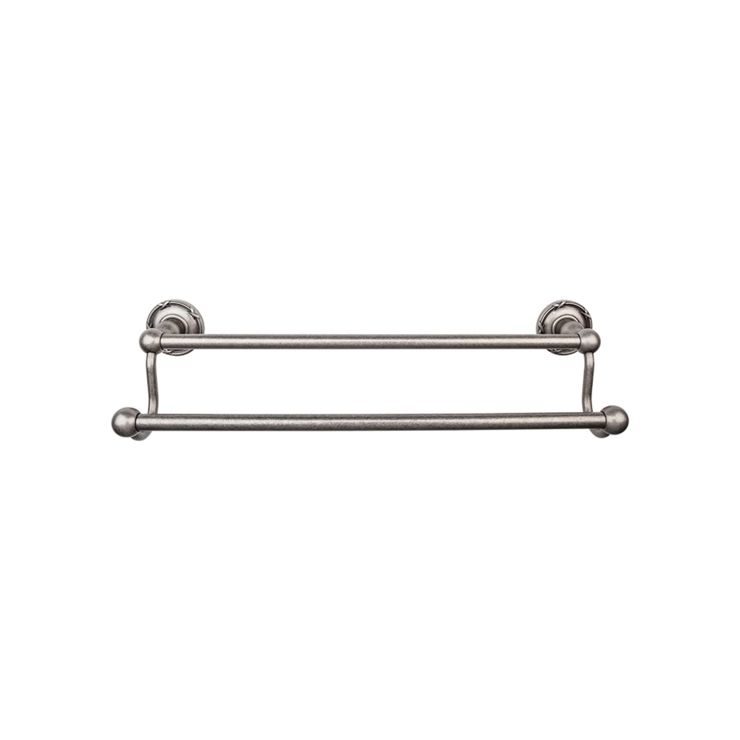 Top Knobs ED9APE Edwardian Bath Towel Bar 24 Inch Double - Ribbon Bplate Antique Pewter