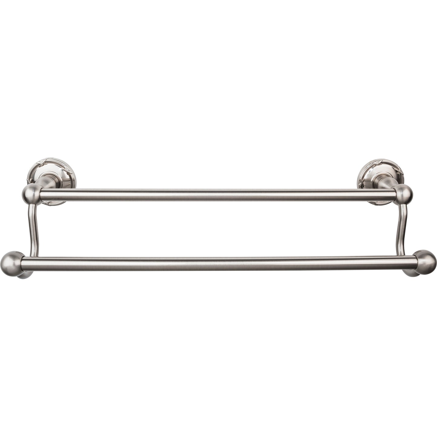 Top Knobs ED7BSNE Edwardian Bath Towel Bar 18 Inch Double - Ribbon Bplate Brushed Satin Nickel