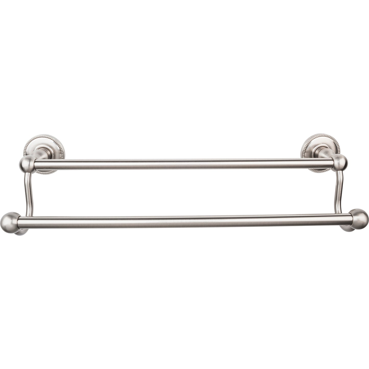Top Knobs ED7BSNA Edwardian Bath Towel Bar 18 In. Double - Beaded Bplate Brushed Satin Nickel