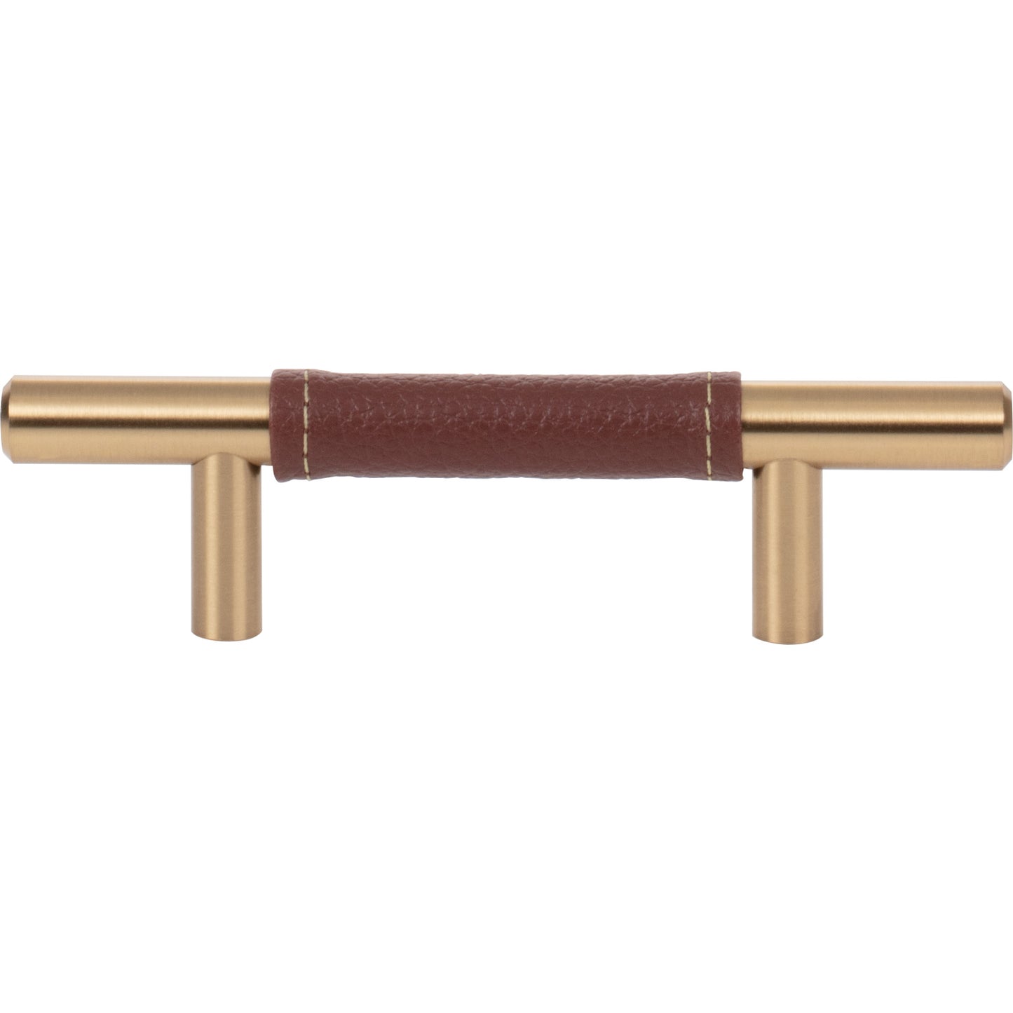 Atlas 280-OW Zanzibar Brown Leather Pull - Chic Cabinet Charm (3-Inch C-C)