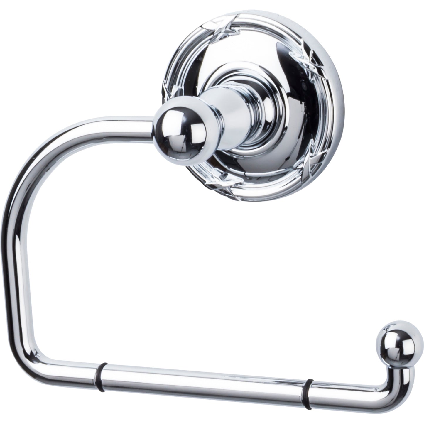 Top Knobs ED4PCE Edwardian Bath Tissue Hook Ribbon Backplate Polished Chrome
