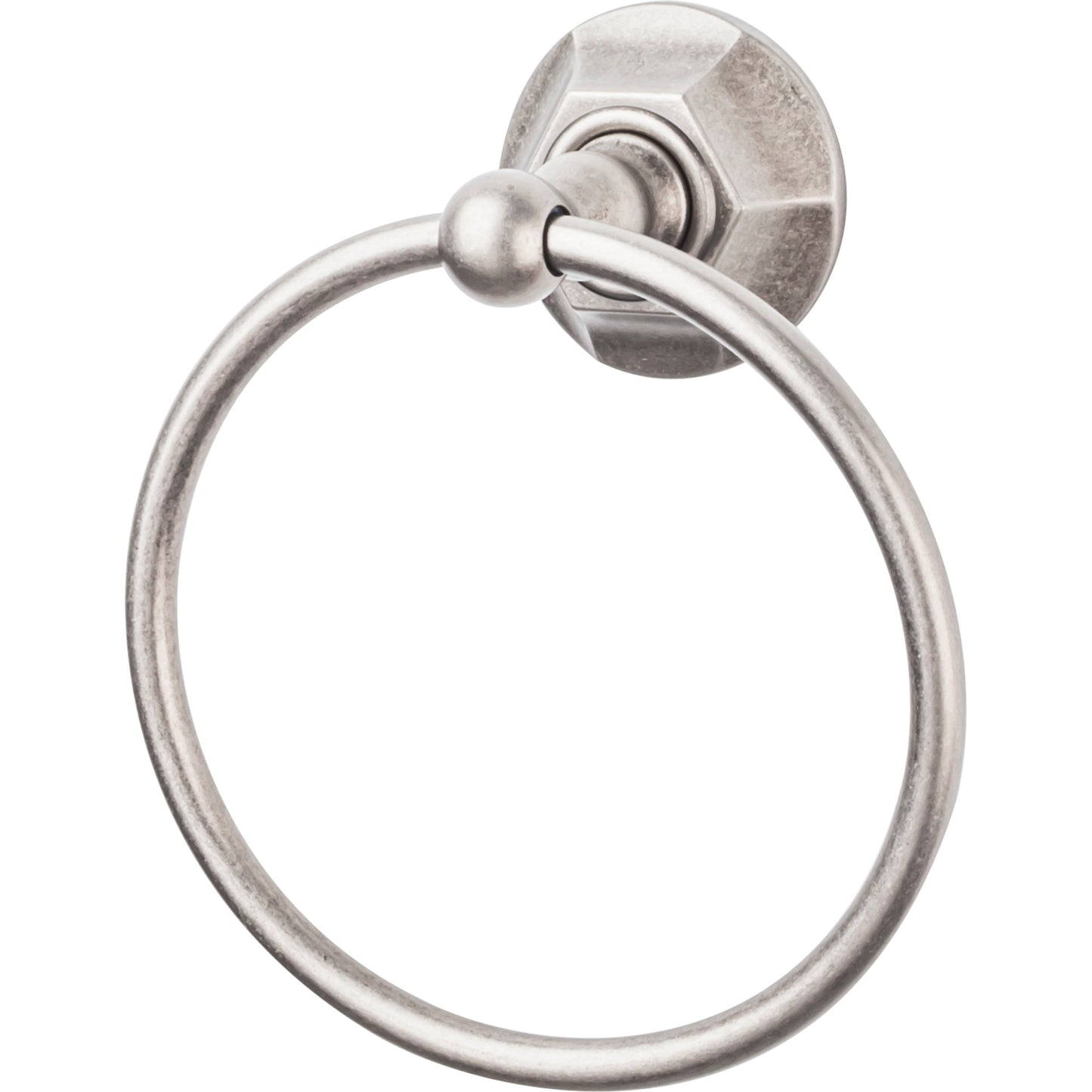 Top Knobs ED5APB Edwardian Bath Ring Hex Backplate Antique Pewter