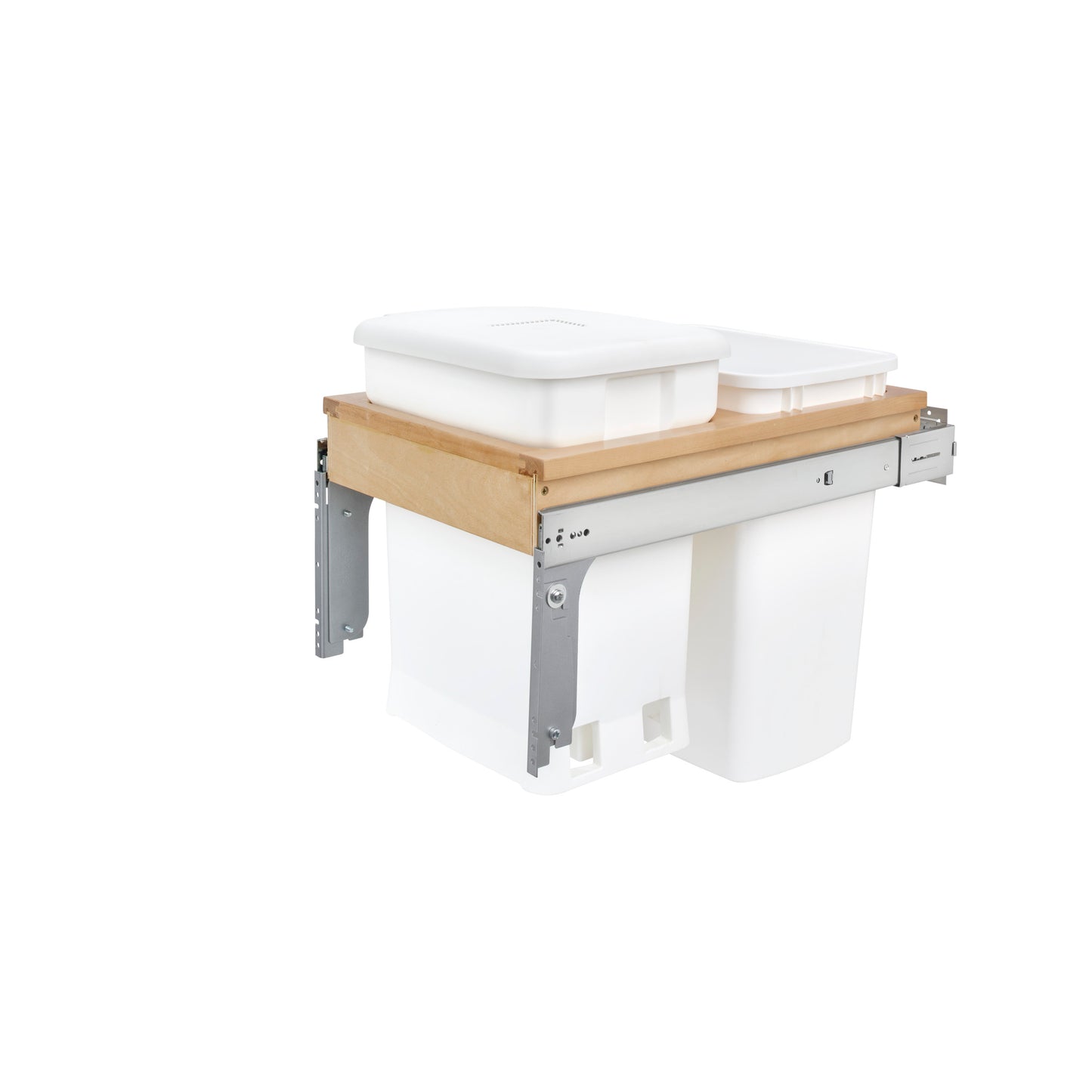 Rev-A-Shelf / 4WCTM-18CKWHSCDM2 / Wood Top Mount Pullout Trash/Waste and Compost Container