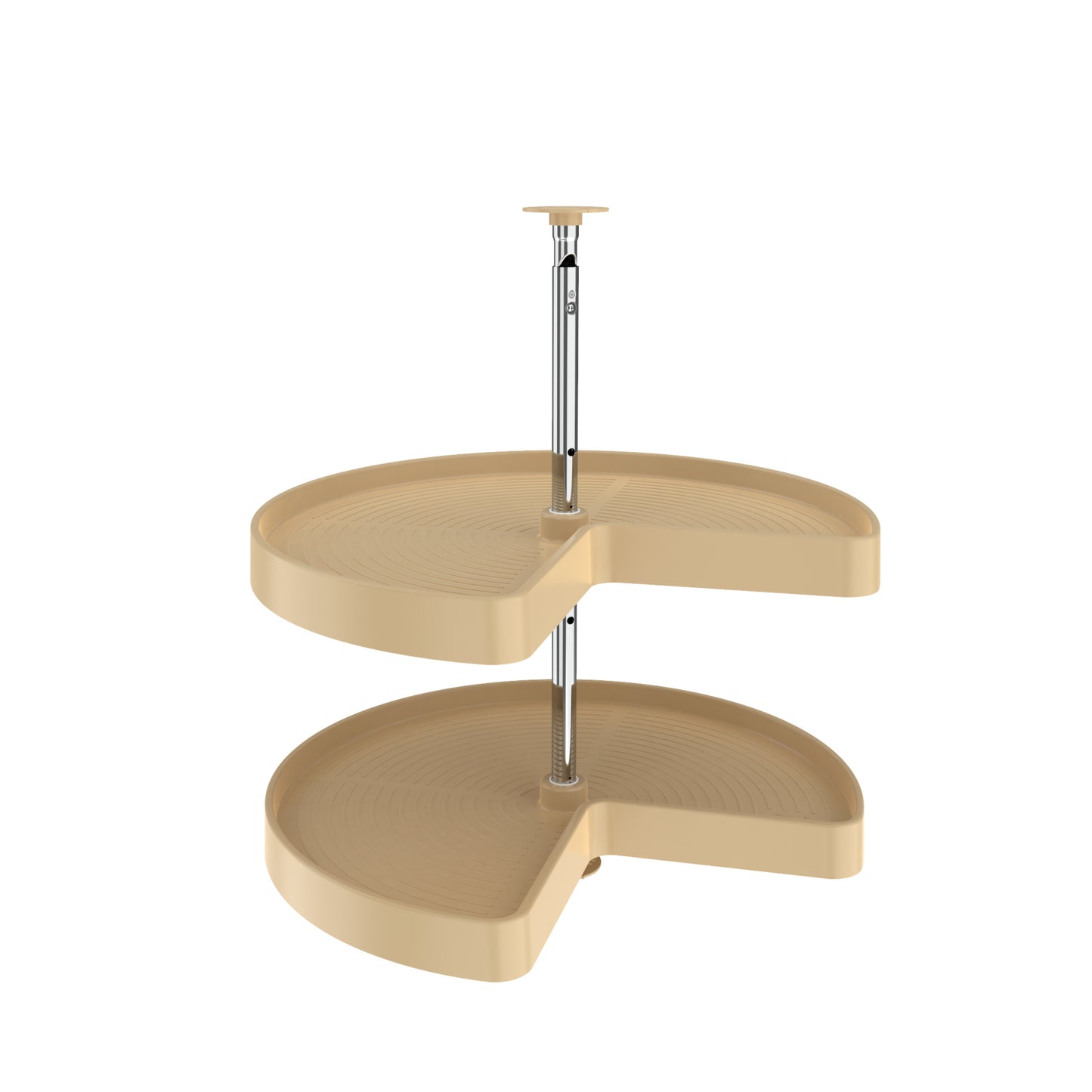 Rev-A-Shelf / LD-2472-24-15-1 / Polymer Kidney-Shaped 2-Shelf Lazy Susan for Corner Base Cabinets