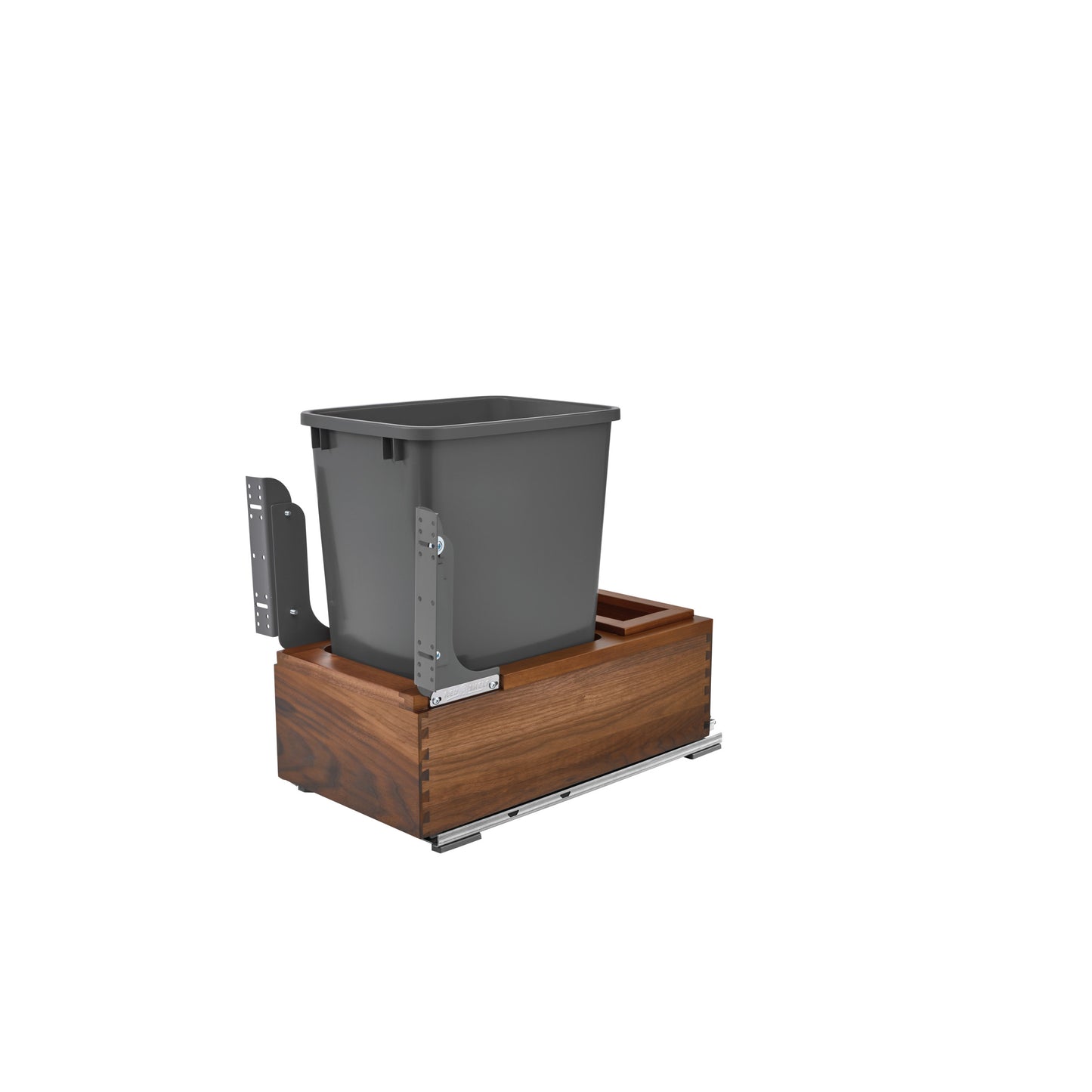 Rev-A-Shelf / 4WC-WN-15DM1-SC / Walnut Bottom Mount Pullout Waste/Trash Container
