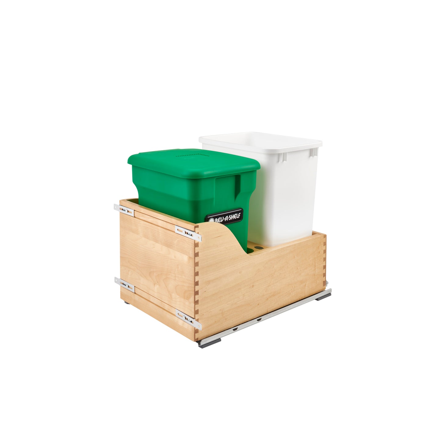 Rev-A-Shelf / 4WCSC-1835CKGR-2 / Wood Pullout Trash/Waste and Compost Container w/ Soft-Close