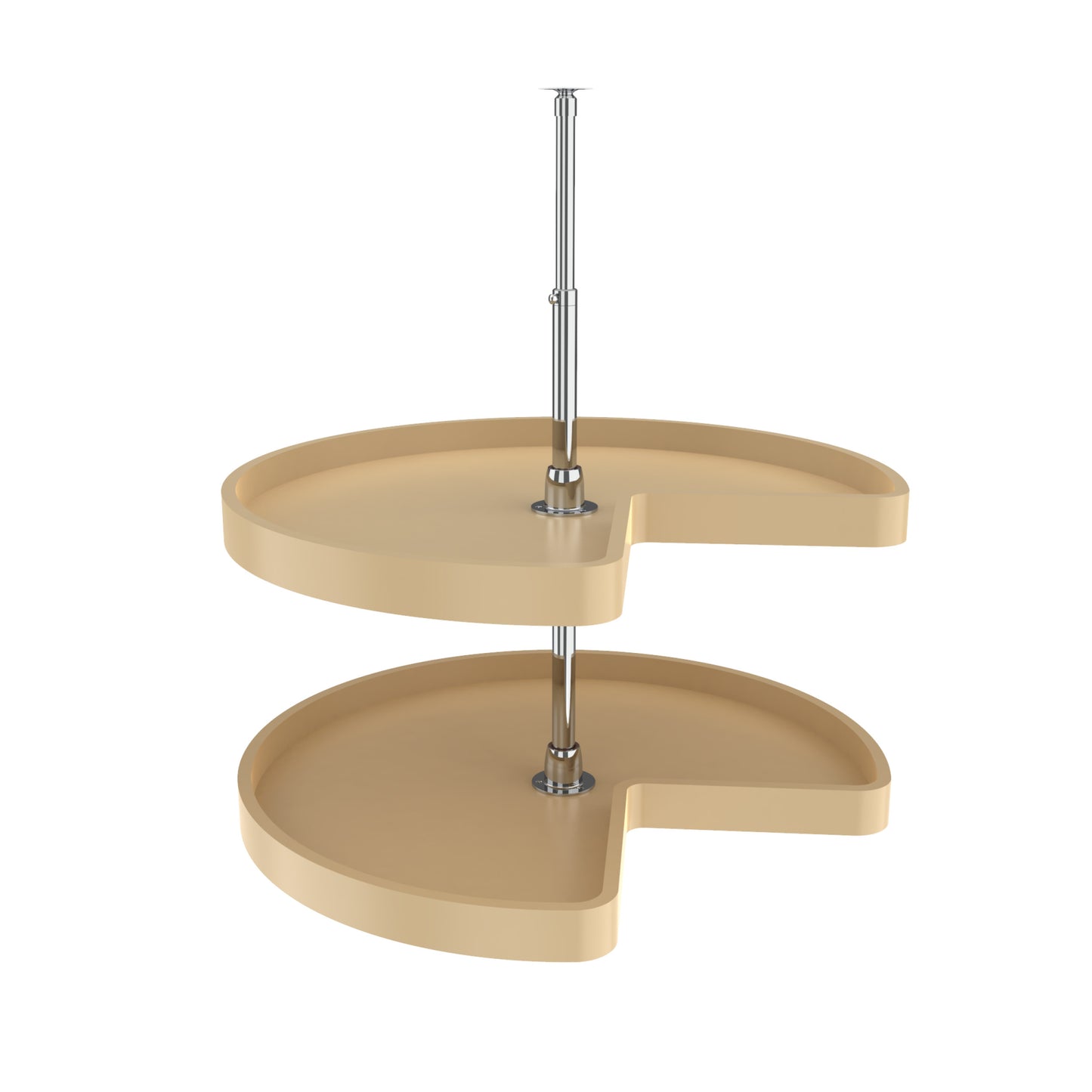 Rev-A-Shelf / 6472-28-15-52 / Polymer Kidney-Shaped 2-Shelf Lazy Susans for Corner Base Cabinets