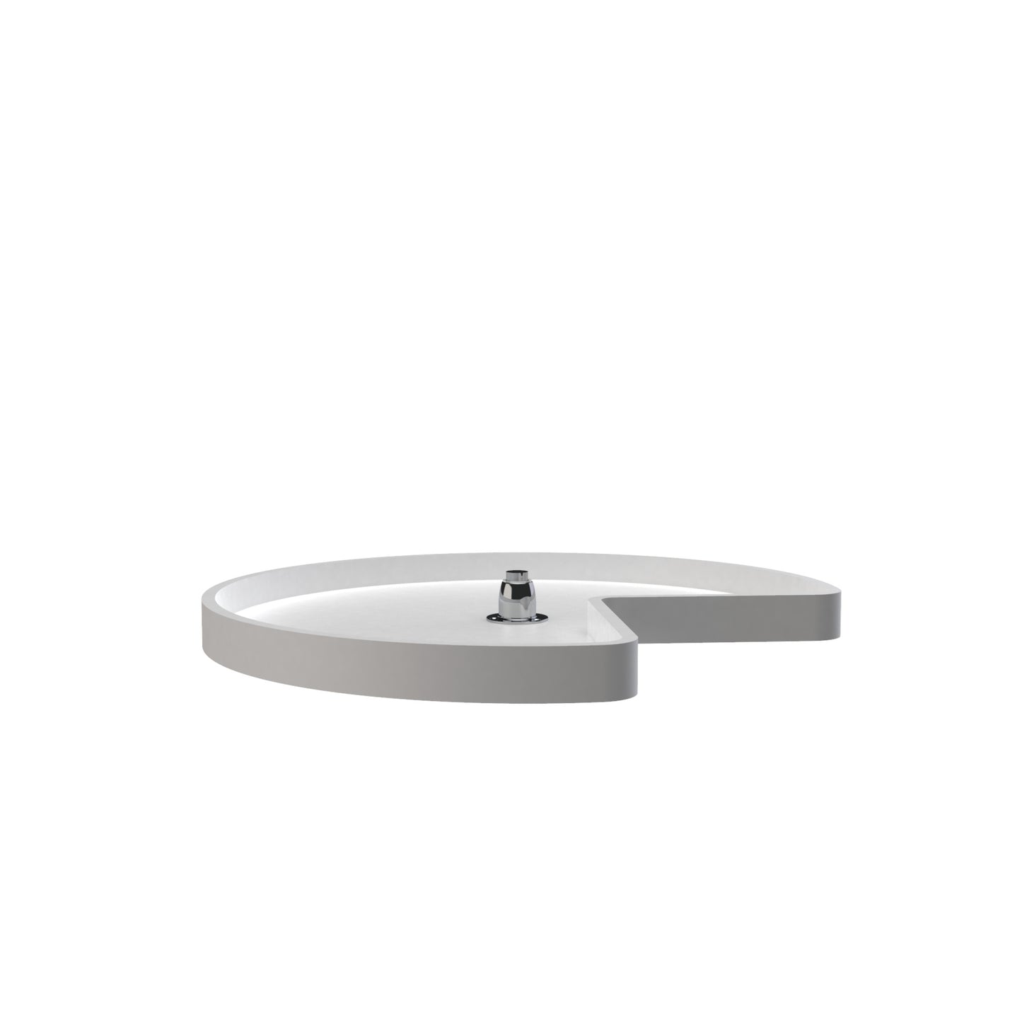 Rev-A-Shelf / 6421-28-11-52 / Polymer Kidney-Shaped-Shaped 1-Shelf Lazy Susan w/Bottom Mount Rotating Post for Corner Base Cabinets