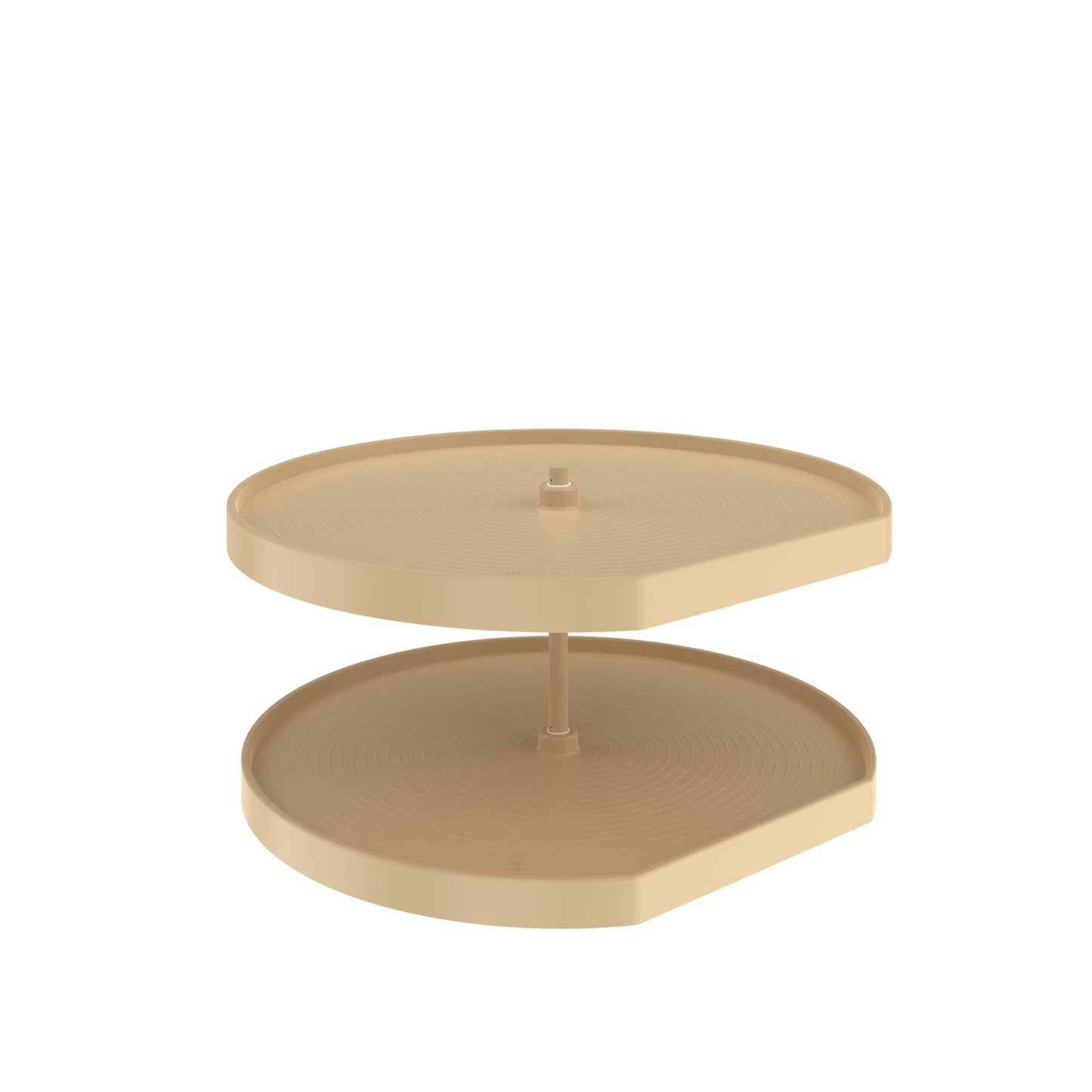 Rev-A-Shelf / LD-2262-32BM-15-1 / Lazy Daisy Polymer D-Shape 2-Shelf Lazy Susan w/Bottom-Mount Hardware for Corner Base Cabinets