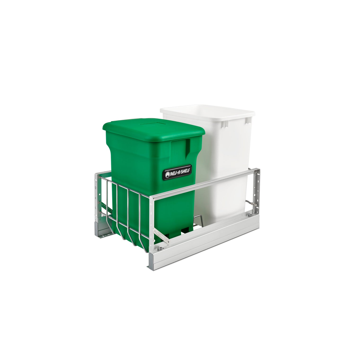 Rev-A-Shelf / 5349-18CKGR-2 / Aluminum Pullout Trash/Waste and Compost Container w/ Soft-Close