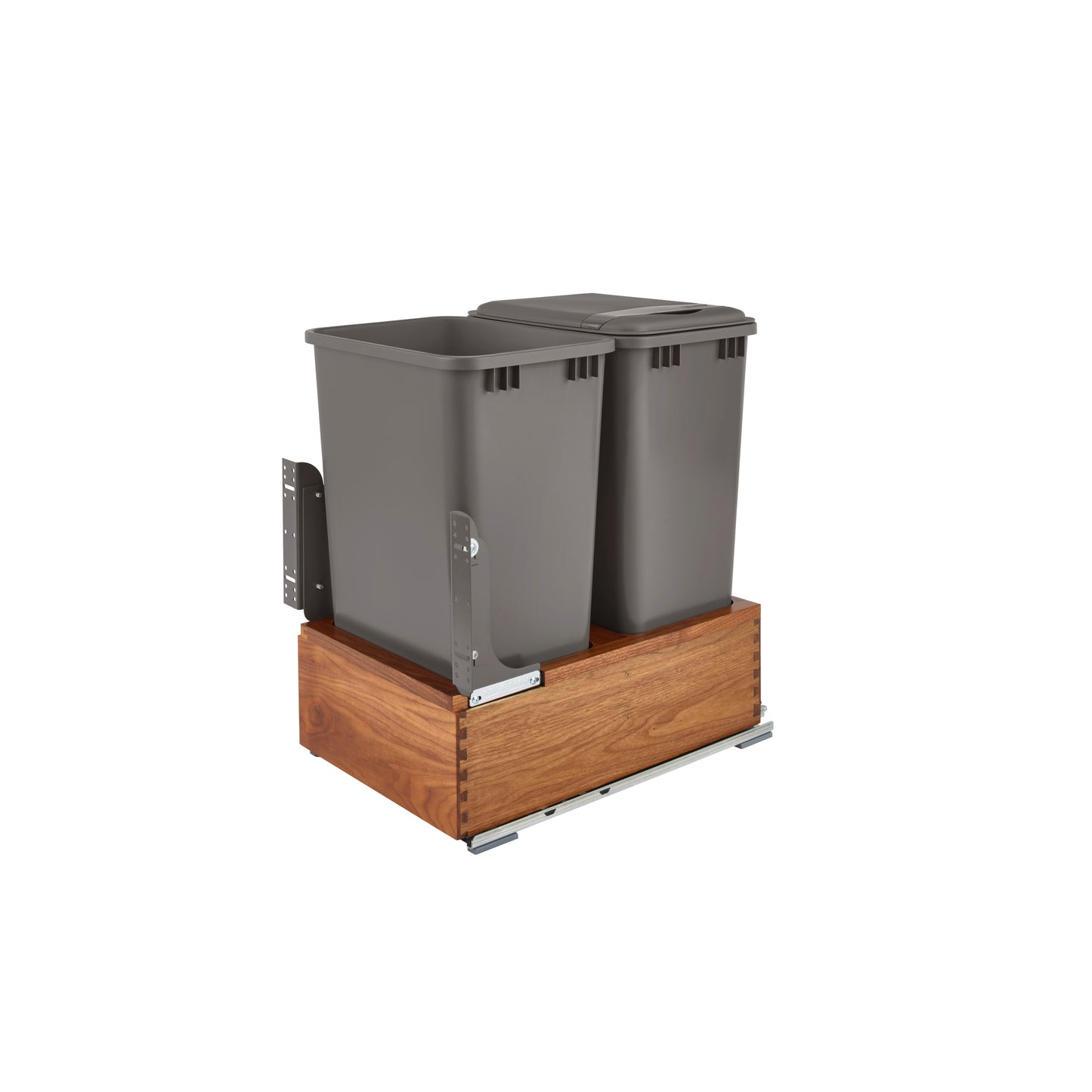 Rev-A-Shelf / 4WC-WN-2150DM2-SC / Walnut Bottom Mount Pullout Waste/Trash Container