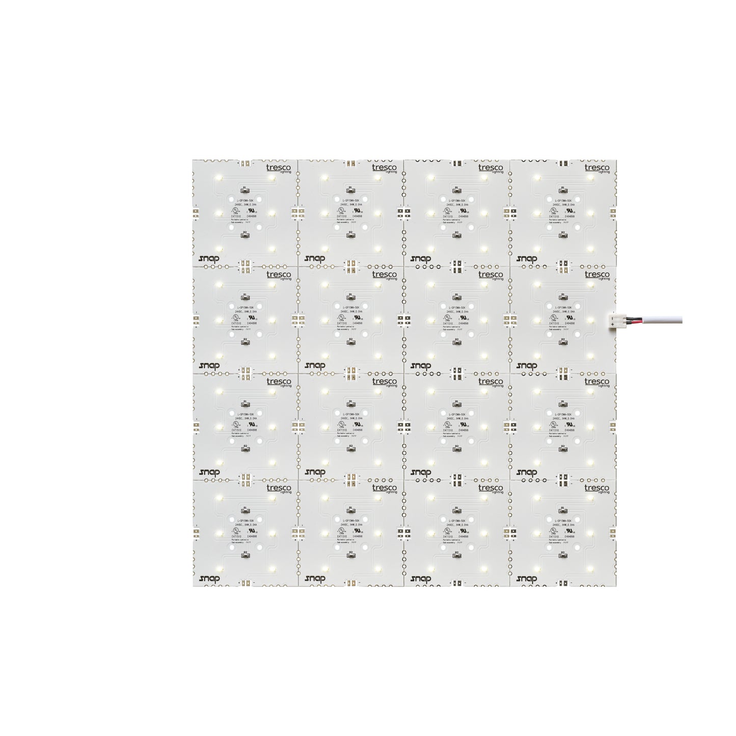 Tresco 24VDC 8W 1FT SQ SNAP PANEL 6500K L-SP8WA-65K-1