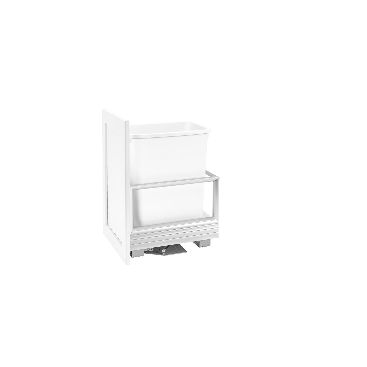 Rev-A-Shelf / 5149-15DM18-111 / Aluminum Pullout Trash/Waste Container with Soft Open/Close for Reduced Depths