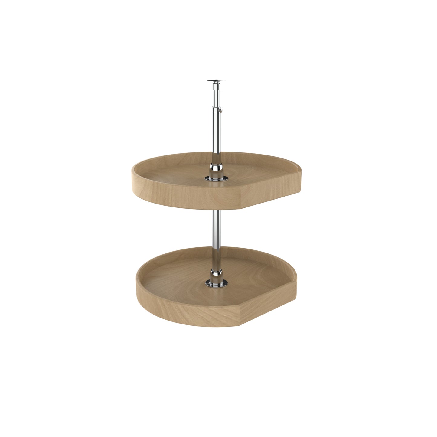 Rev-A-Shelf / LD-4NW-272-20-1 / Natural Wood D-Shaped 2-Shelf Lazy Susans for Corner Wall Cabinets