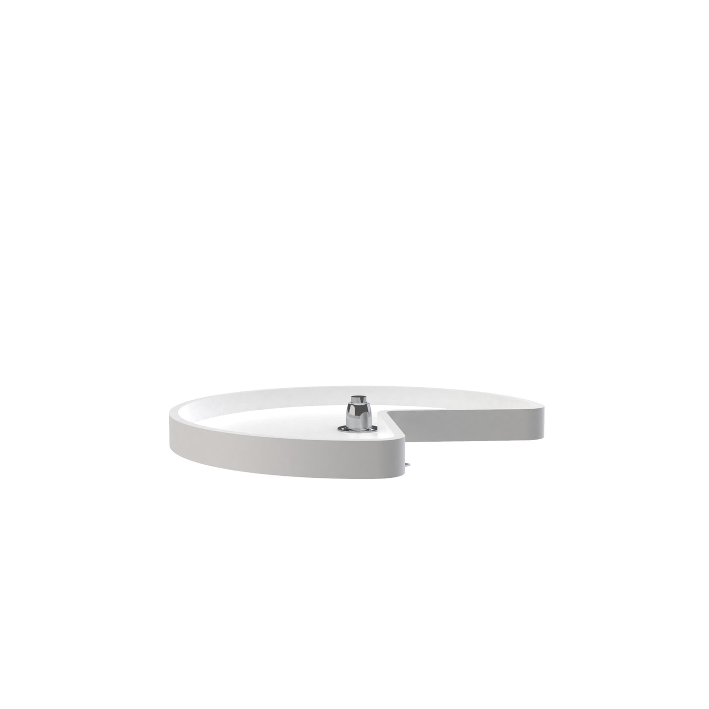 Rev-A-Shelf / 6421-24-11-52 / Polymer Kidney-Shaped 1-Shelf Lazy Susan w/Bottom Mount Rotating Post for Corner Base Cabinets