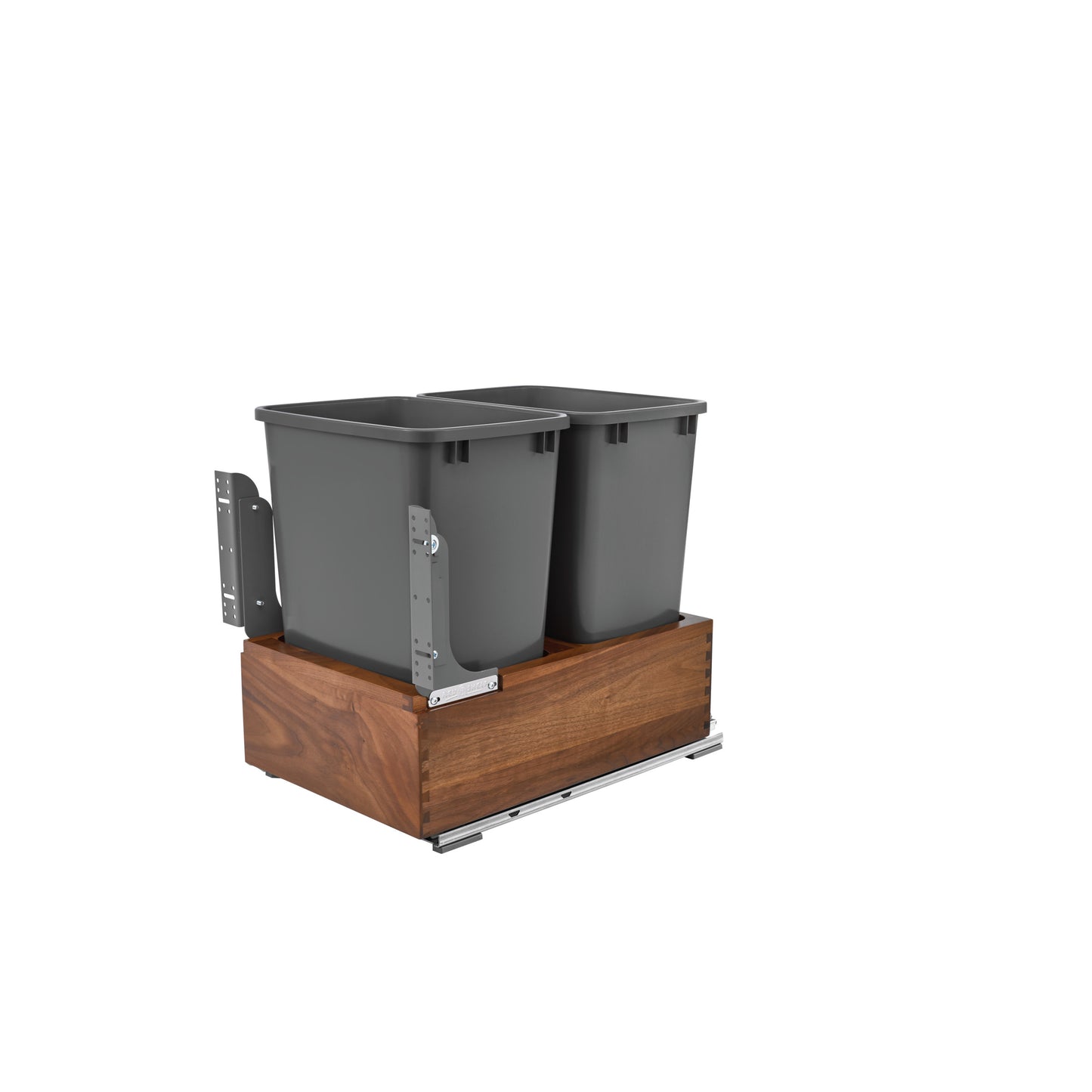 Rev-A-Shelf / 4WC-WN-18DM2-SC / Walnut Bottom Mount Pullout Waste/Trash Container