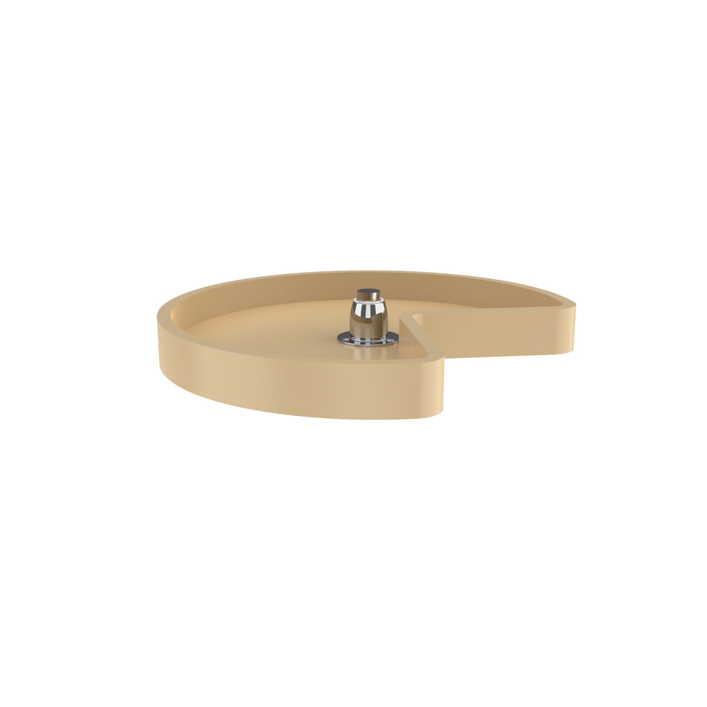 Rev-A-Shelf / 6421-18-15-52 / Polymer Kidney-Shaped 1-Shelf Lazy Susan w/Bottom Mount Rotating Post for Corner Wall Cabinets