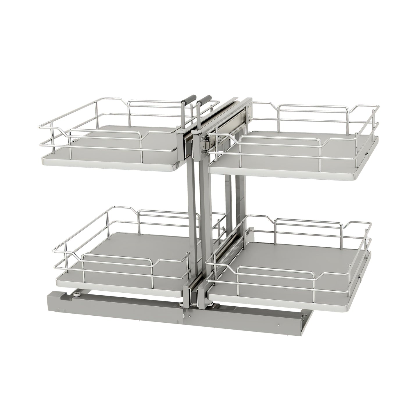 Rev-A-Shelf / 53PSPE-18SC-GR / Steel Two-Tier Pullout Solid Bottom Organizer for Blind Corner Cabinets w/ Soft-Close