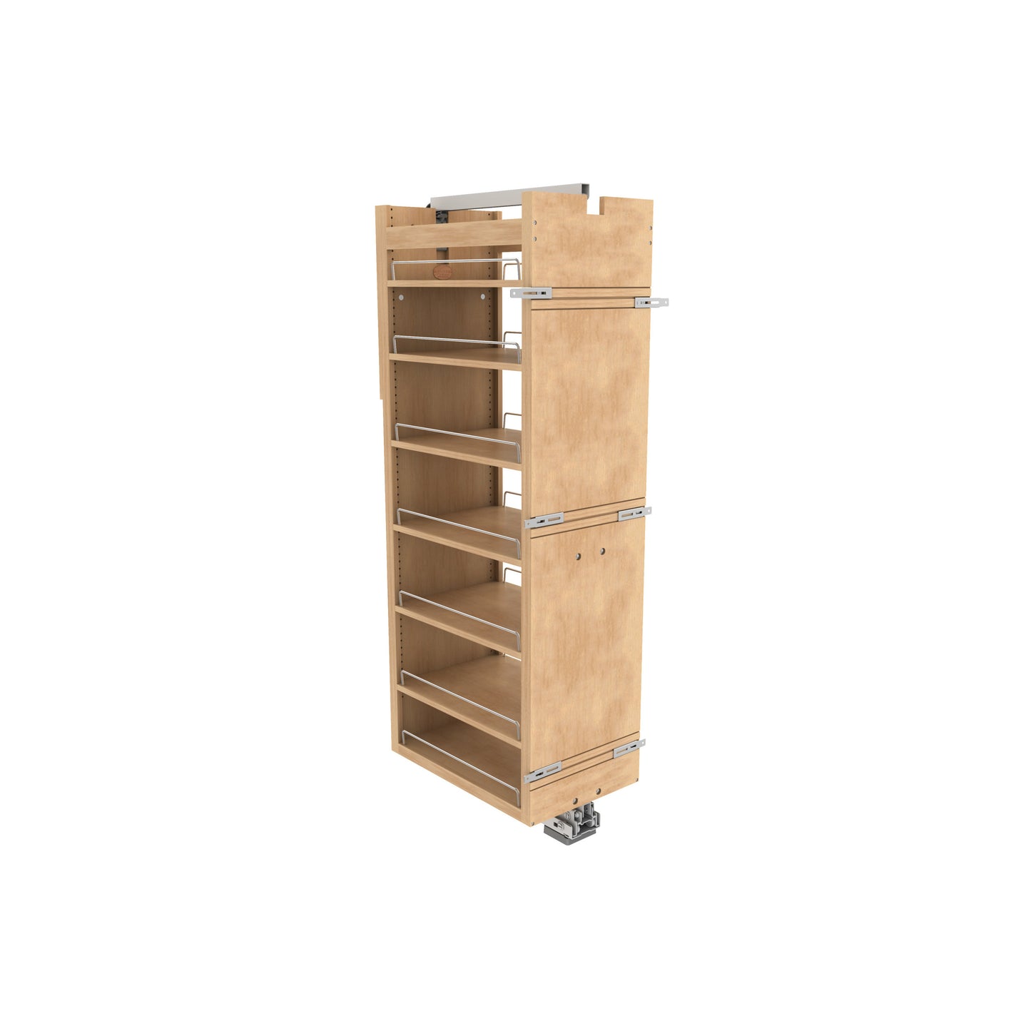 Rev-A-Shelf / 448-TPF58-14-1 / Wood Tall Cabinet Pullout Pantry Organizer w/ Soft-Close