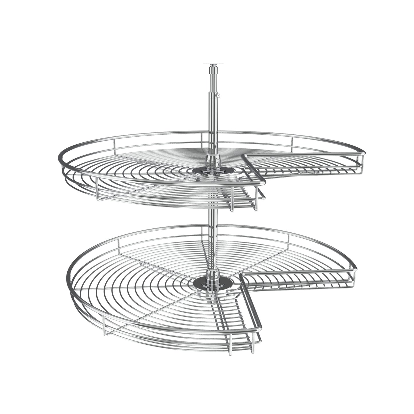 Rev-A-Shelf / 5472-32 CR / Steel Kidney-Shaped 2-Shelf Lazy Susans for Corner Base Cabinets