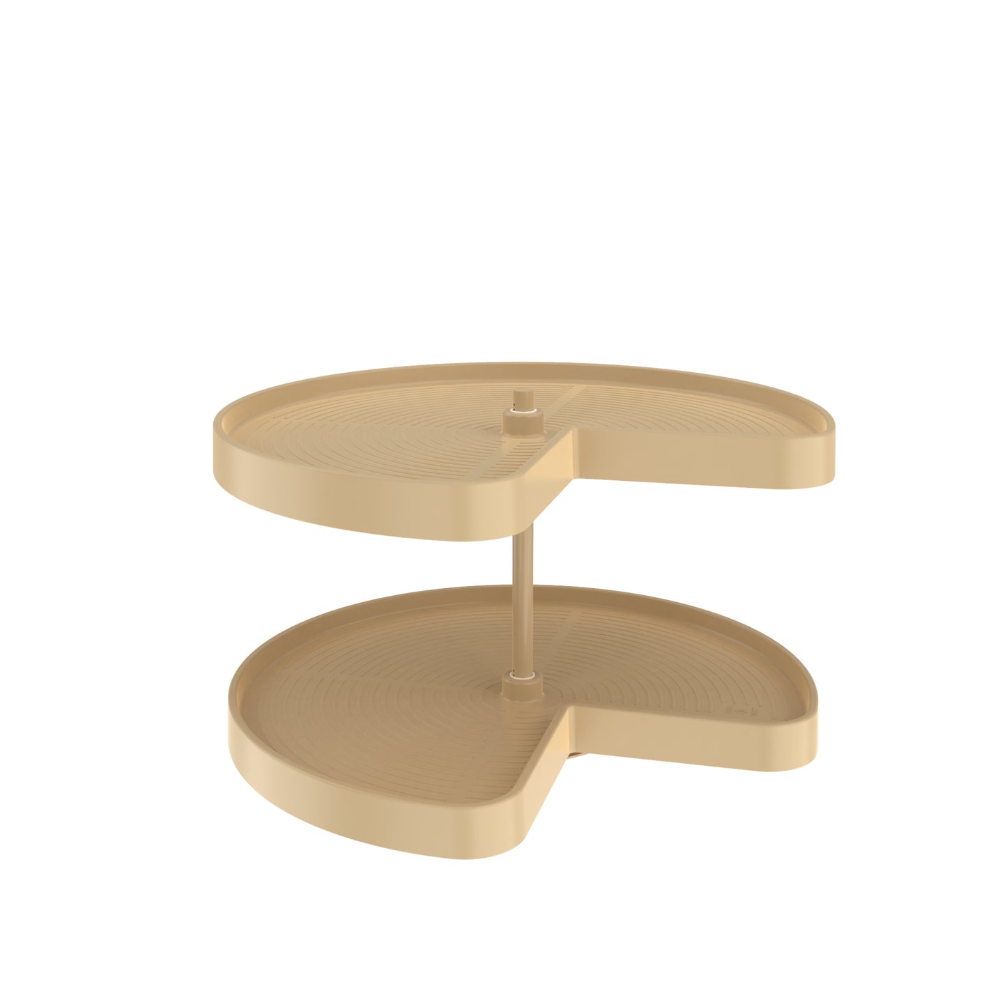 Rev-A-Shelf / LD-2472-28BM-15-1 / Polymer Kidney-Shaped 2-Shelf Lazy Susan w/Bottom Mount Hardware for Corner Base Cabinets