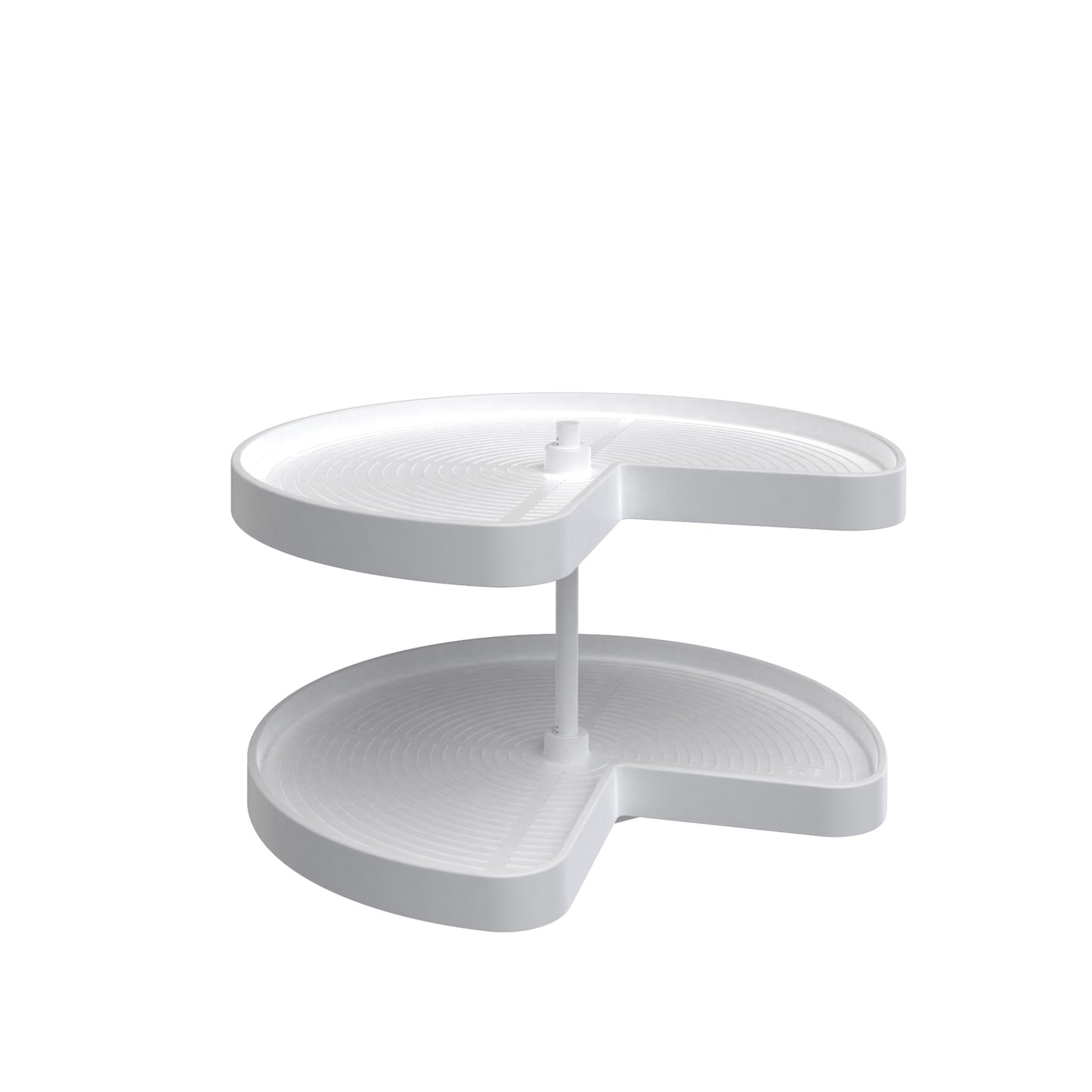 Rev-A-Shelf / LD-2472-28BM-11-1 / Polymer Kidney-Shaped 2-Shelf Lazy Susan w/Bottom Mount Hardware for Corner Base Cabinets