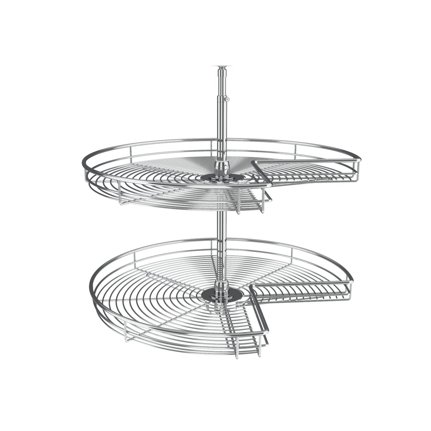 Rev-A-Shelf / 5472-28 CR / Steel Kidney-Shaped 2-Shelf Lazy Susans for Corner Base Cabinets