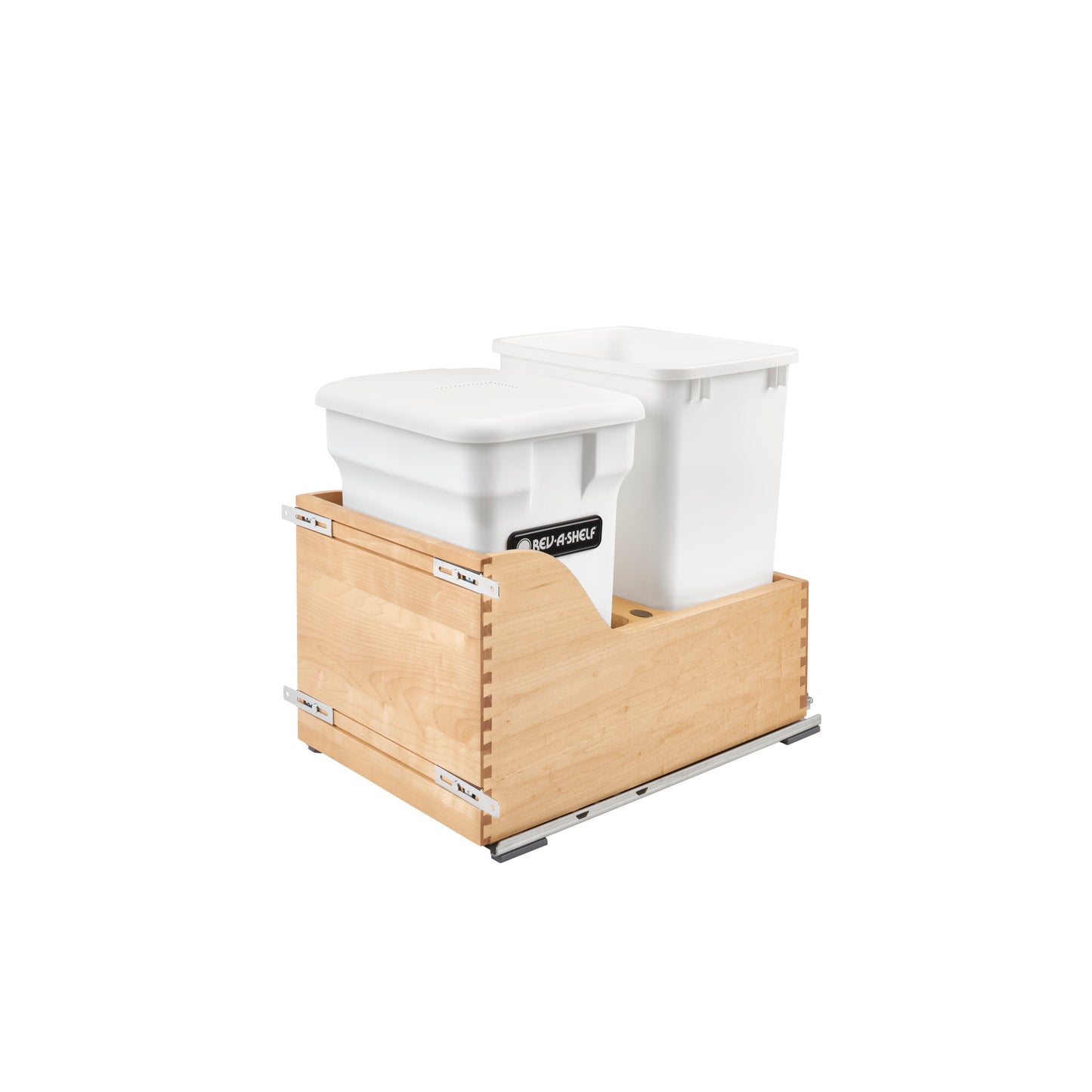 Rev-A-Shelf / 4WCSC-1835CKWH-2 / Wood Pullout Trash/Waste and Compost Container w/ Soft-Close