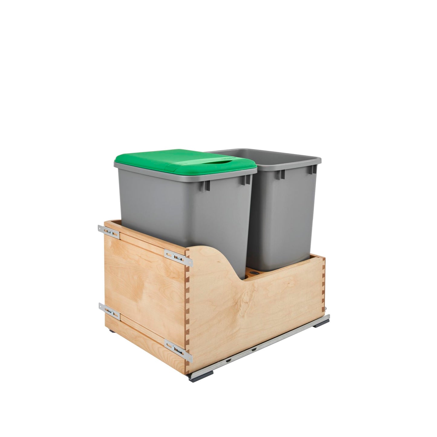 Rev-A-Shelf / 4WCSD-1835DM-2 / Wood Pullout Trash/Waste Container w/ Soft-Close and SERVO-DRIVE System