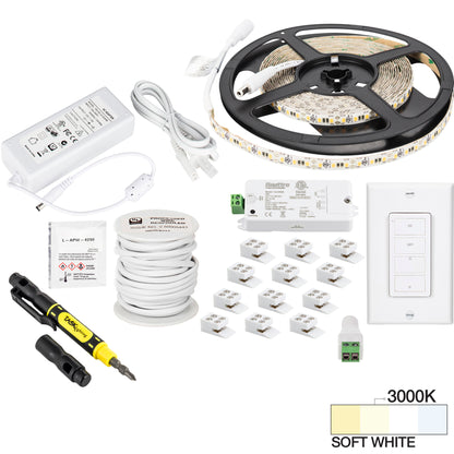 Task Lighting 16 Ft., 225 Lumens/Ft. 12-volt Standard Output Uno Wireless Controller Tape Light Kit, 1 Zone 1 Area, Single-White, L-VUK1Z1A-16