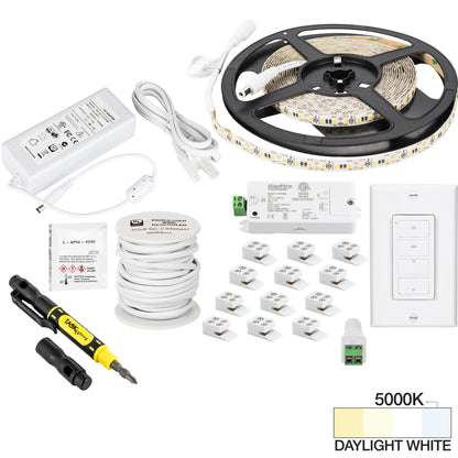 Task Lighting 16 Ft., 225 Lumens/Ft. 12-volt Standard Output Uno Wireless Controller Tape Light Kit, 1 Zone 1 Area, Single-White, L-VUK1Z1A-16