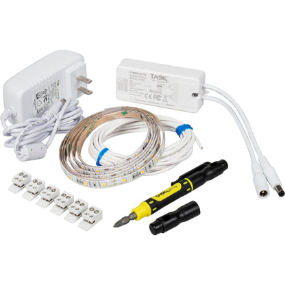 Task Lighting 5 ft 120 Lm/Ft Vanity Night Light Kit, Tape Lighting with Doppler Motion Sensor Switch, L-VNLK-05-40