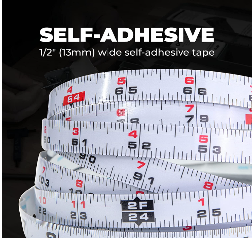 12' Self-Adhesive Measuring Tape (L-R Reading)
