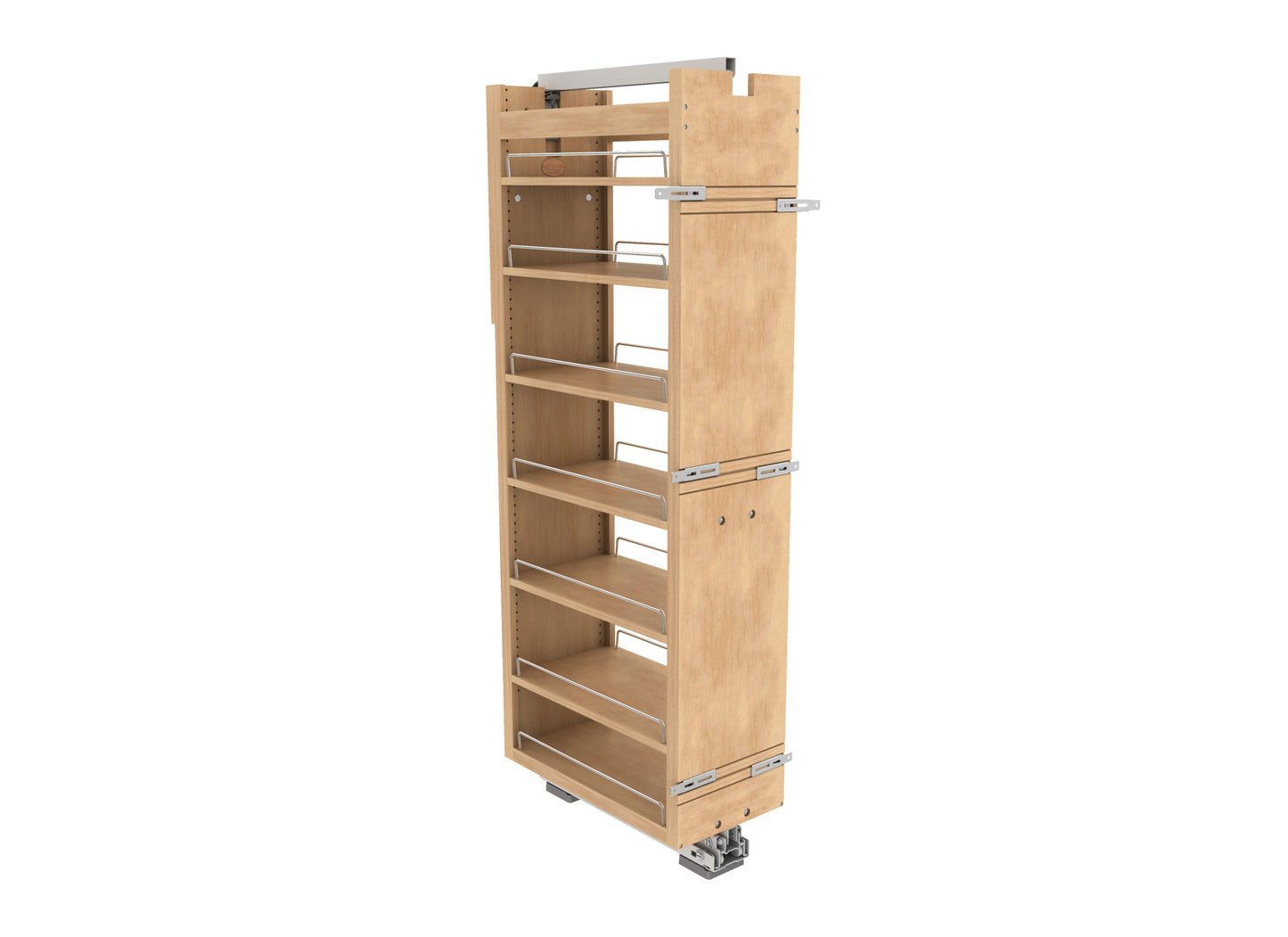 Rev-A-Shelf 11" Wood Tall Cabinet Pullout Pantry Organizer with Soft-Close 58" Tall 448-TP58-11-1