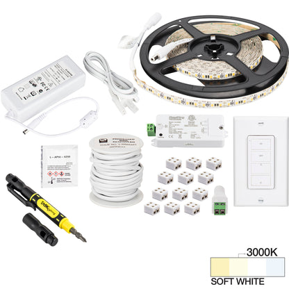 Task Lighting 5-PACK 16 Ft. 225 Lumens Per Foot Vivid Uno Wireless Controller Retail Tape Light Kit, 1 Zone 1 Area, L-VURK-16-30-5P