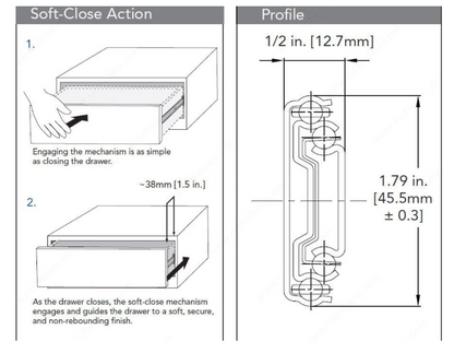 Knape & Vogt KV GS4270 20" Soft-Close Drawer Slide GS4270 20