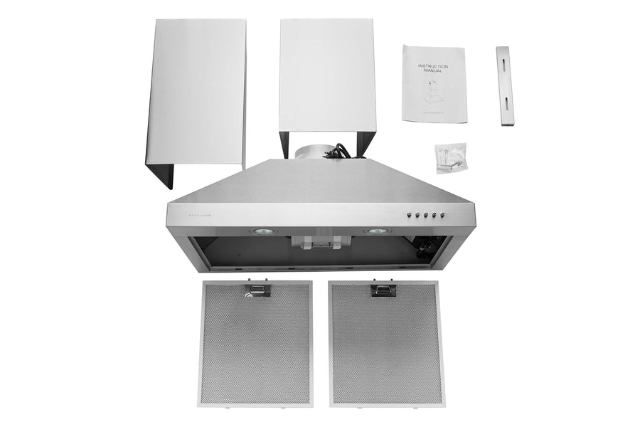 Hauslane WM-530-30B Convertible Wall Mount Range Hood