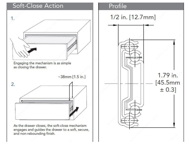 Knape & Vogt KV GS4270 24" Soft-Close Drawer Slide GS4270 24