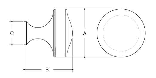 Water Street Brass Hudson 1-1/4" Polished Silver Knob 8561PS
