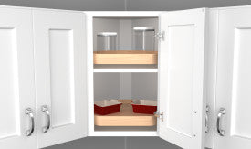Rev-A-Shelf 20" LD Banded Wood D-Shape Tray W/Steel Bearing 1 PER LD-4BW-201-20SBS-1
