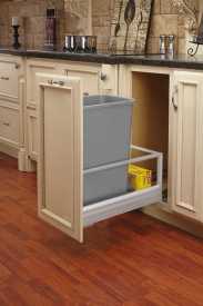 Rev-A-Shelf Single 50 Quart DM Pull-Out Silver Containers Molded Base 5149-1550DM-117