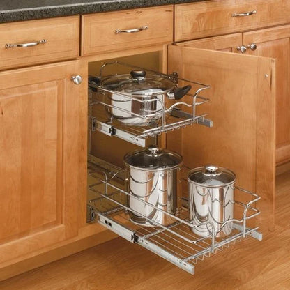 Rev-A-Shelf 12" Two Tier Cookware Org Wing Soft Close 5CW2-1222SC-CR