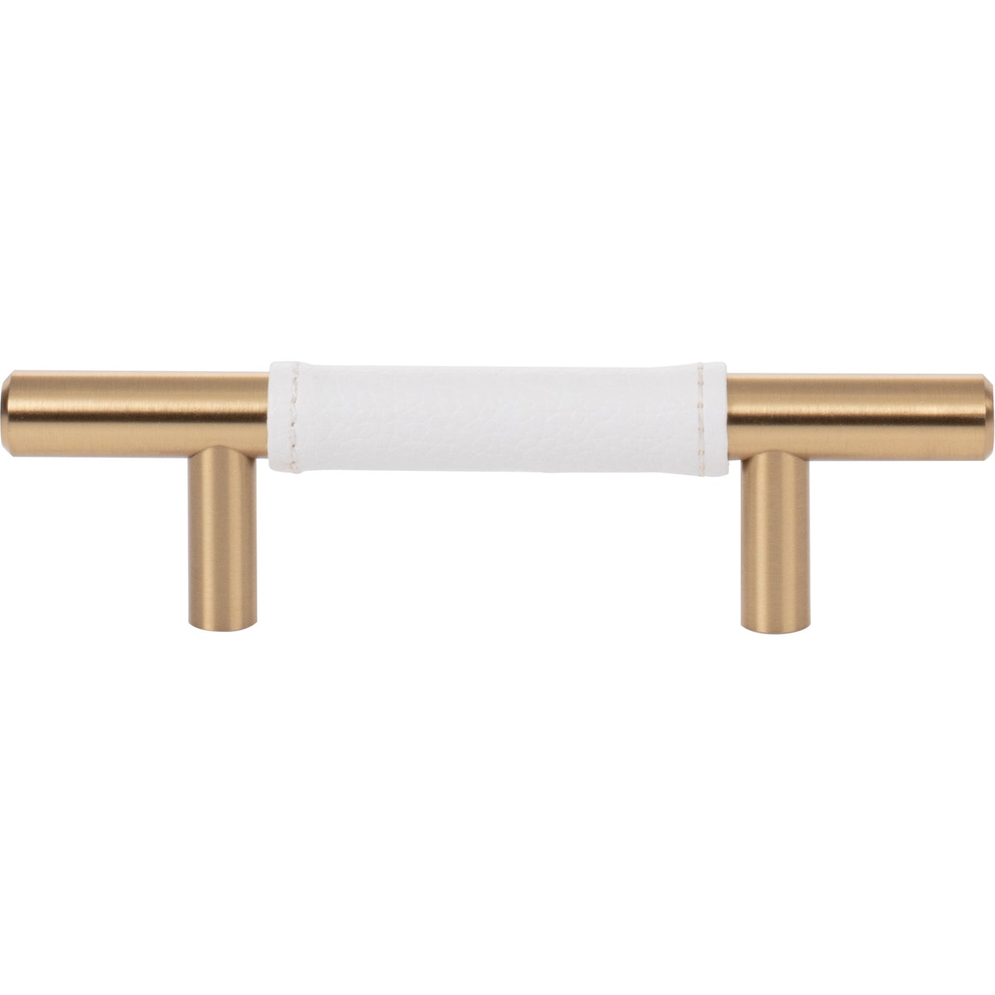 Zanzibar White Leather Pull - 3-Inch Center-to-Center Drawer Handle