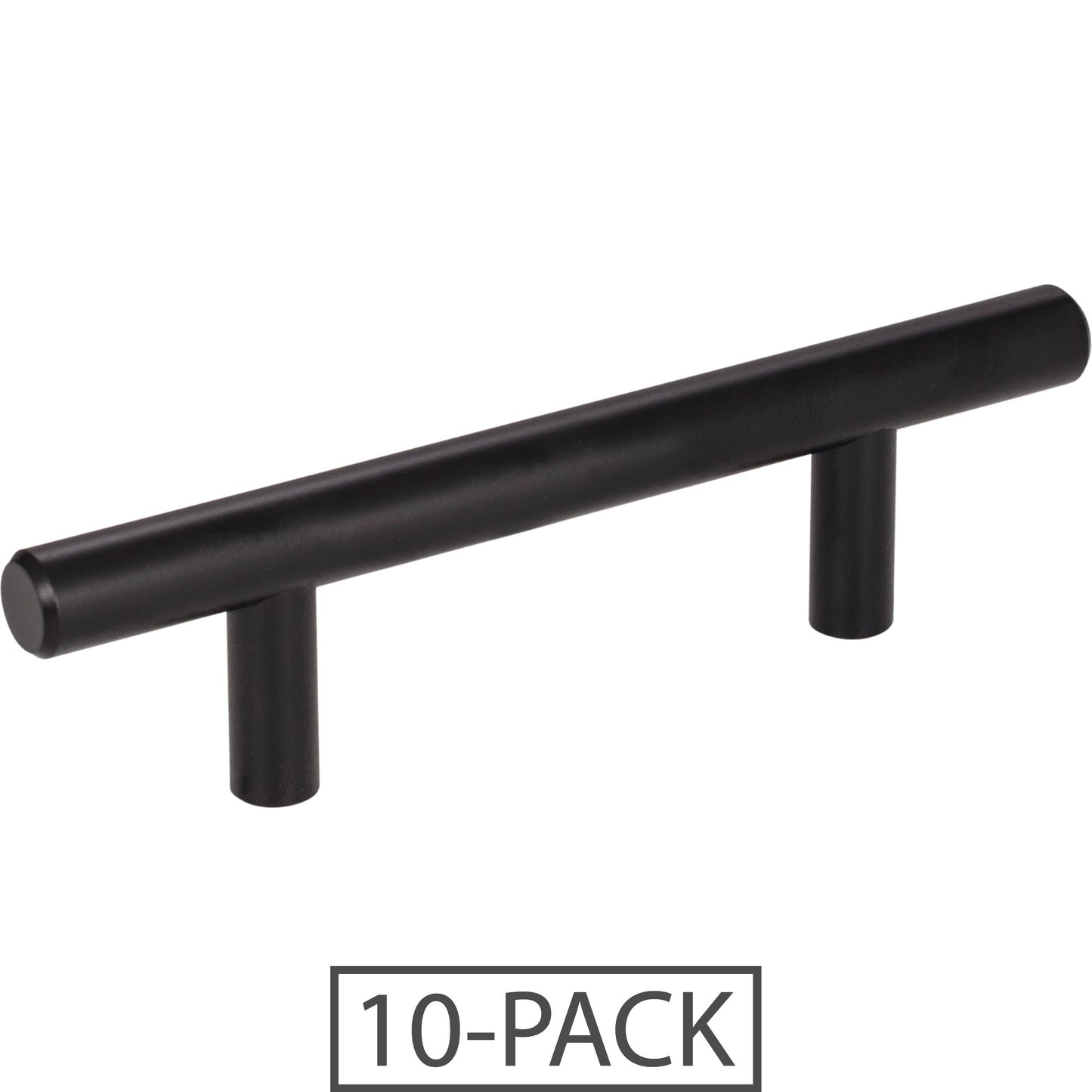 Elements 136-10 Naples 10-Pack of the 136 mm (5-3/8") Overall Length 7/16" Diameter Steel Cabinet Bar Pull with Beveled Ends. Holes are 3" center-to-center.
