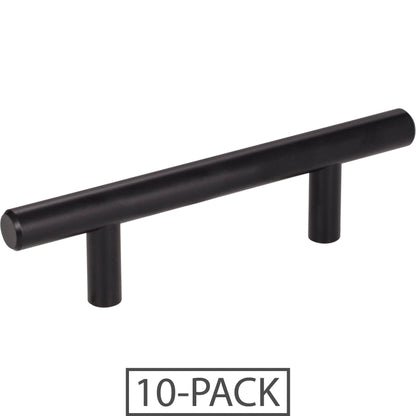 Elements 136-10 Naples 10-Pack of the 136 mm (5-3/8") Overall Length 7/16" Diameter Steel Cabinet Bar Pull with Beveled Ends. Holes are 3" center-to-center.