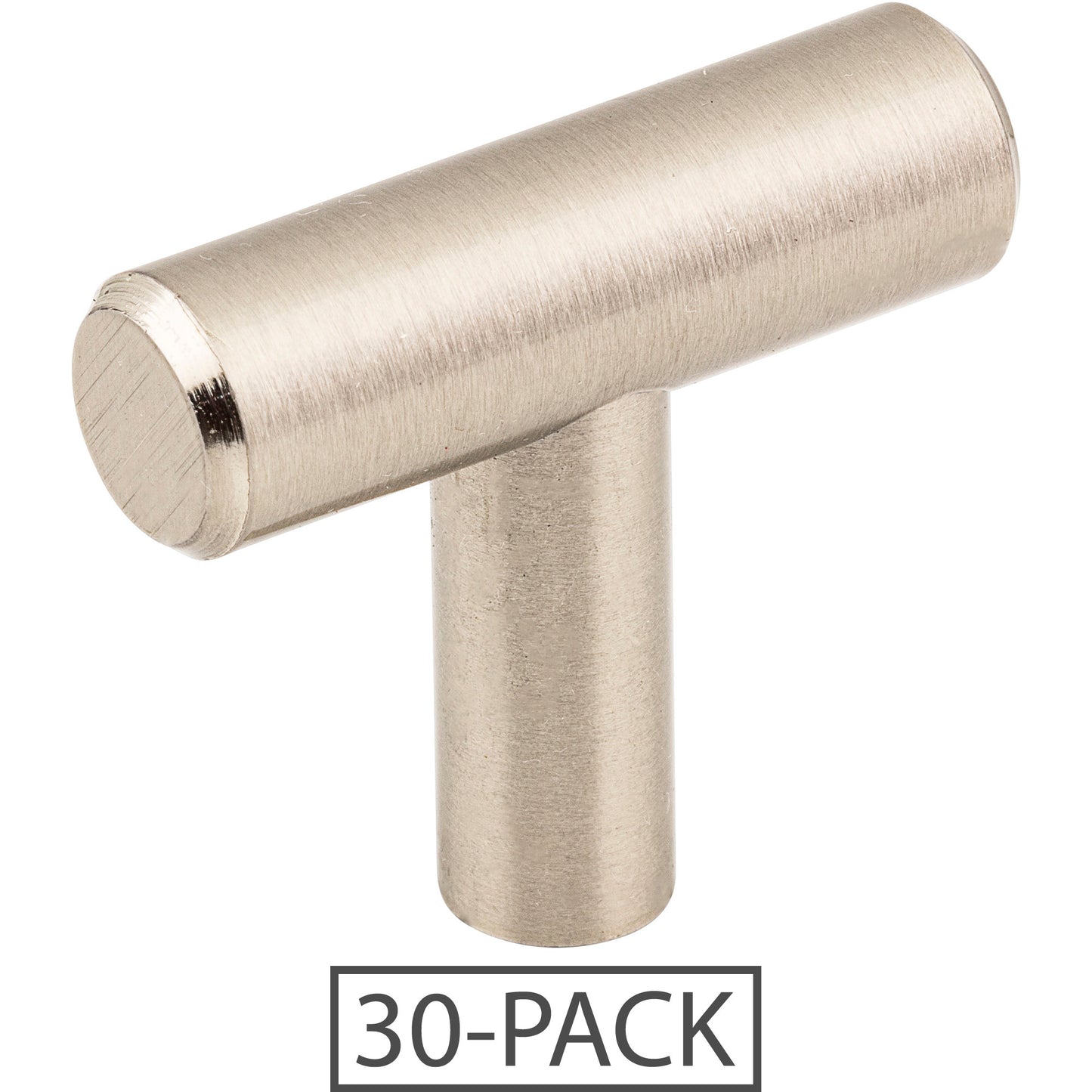 Elements 40-30 Naples 30-Pack of the 40 mm (1-9/16") Overall Length 7/16" Diameter Steel Cabinet Bar Pull "T" Knob with Beveled Ends.