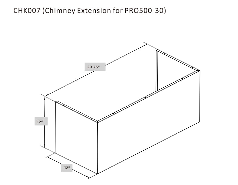 Hauslane Chimney Cover Kit - CHK007, CHK008, CHK009, CHK010 (PRO500)