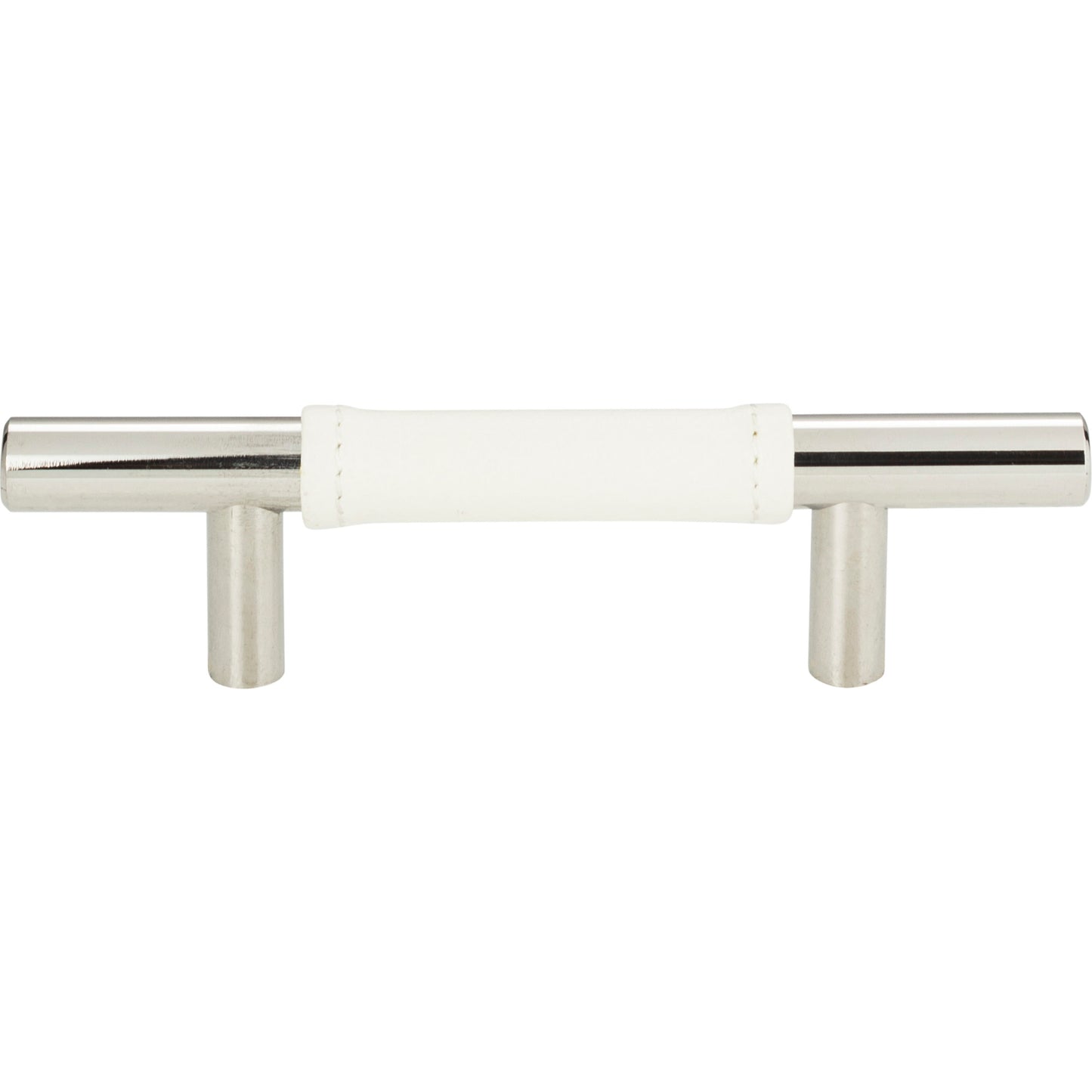 Zanzibar White Leather Pull - 3-Inch Center-to-Center Drawer Handle