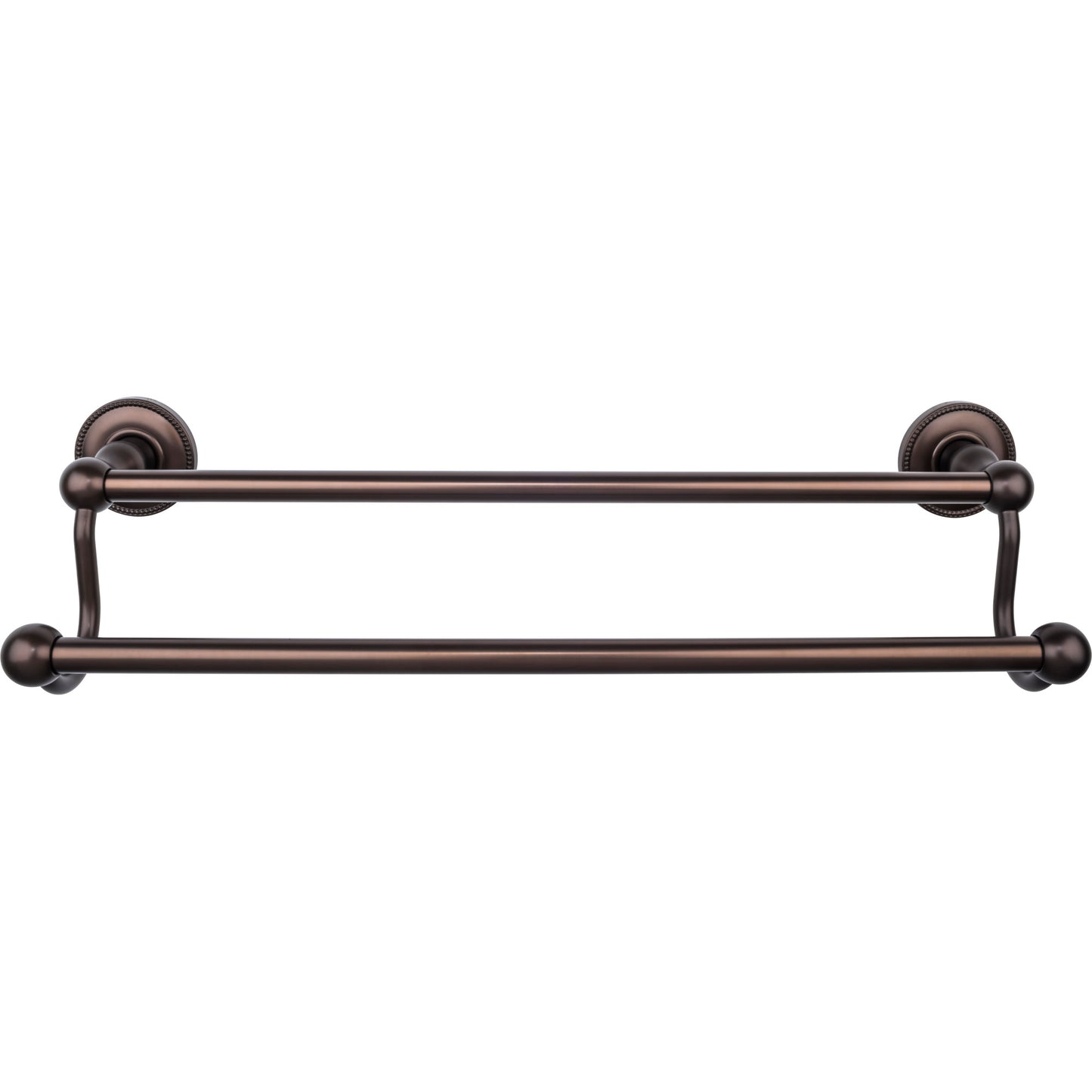 Top Knobs ED7ORBA Edwardian Bath Towel Bar 18 In. Double - Beaded Bplate Oil Rubbed Bronze